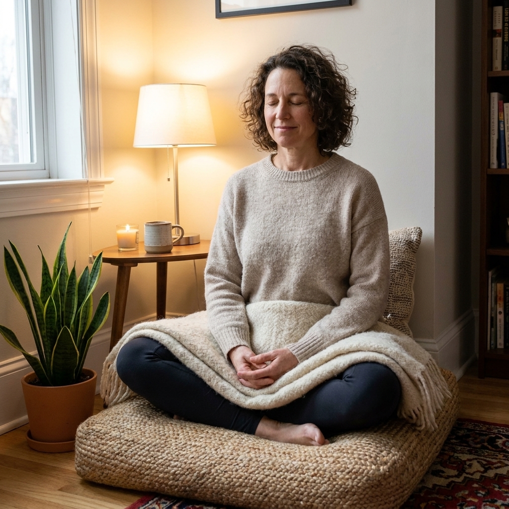 A Calming Meditation Corner in a Small Apartment